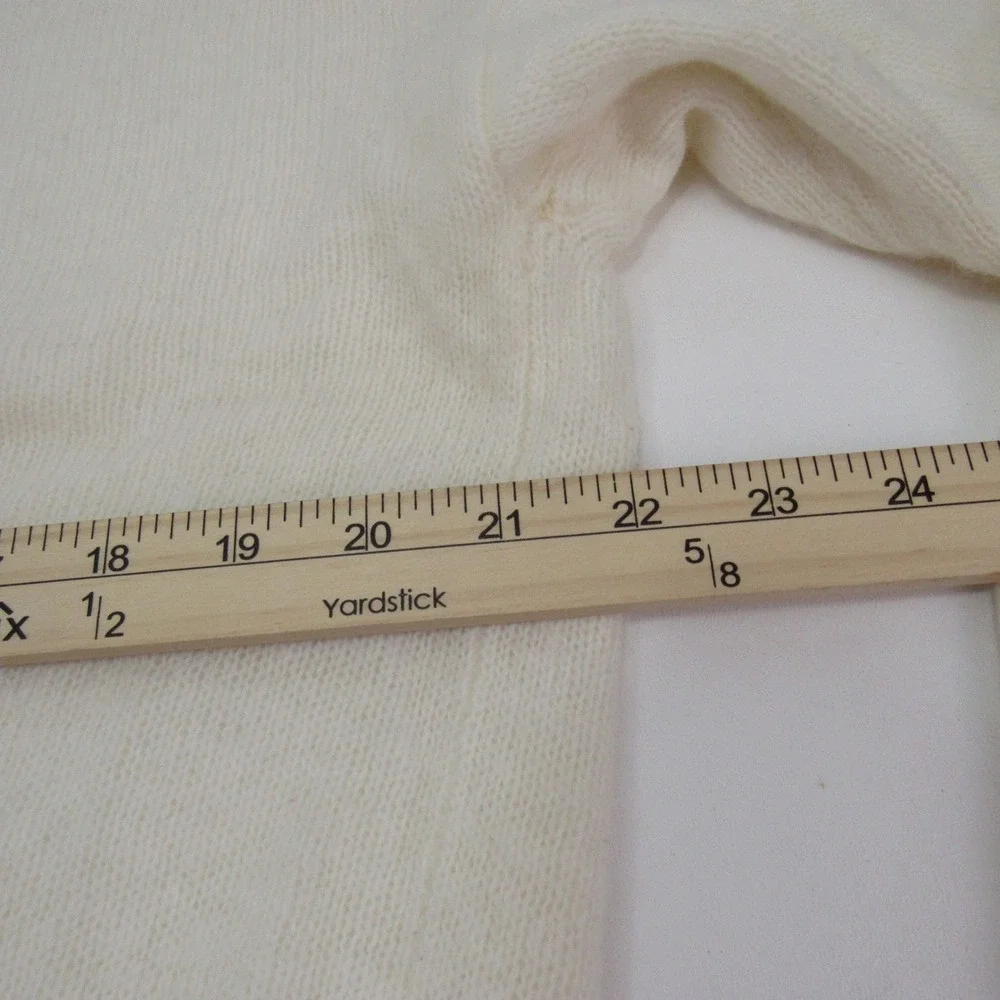 Nell Flowers Womens Angora‎ Lambswool Blend Sweater Cream Floral  - M